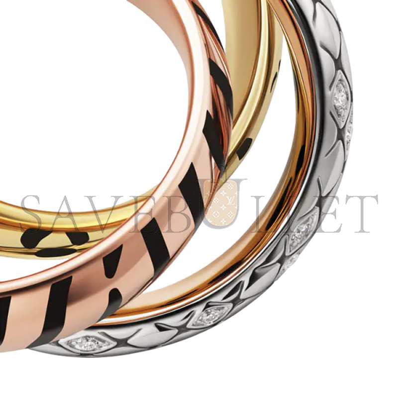 CARTIER TRINITY RING LACQUER HALF-PAVED B4241700